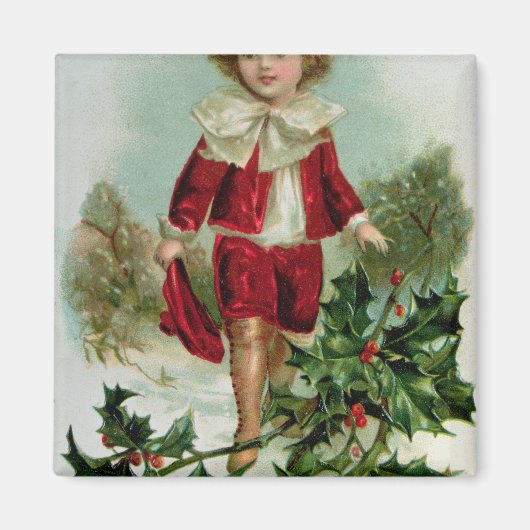 Aimant Carte postale de Noël victorienne représentant un (Devant)