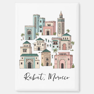 Aimant Carte postale de voyage à Rabat Maroc