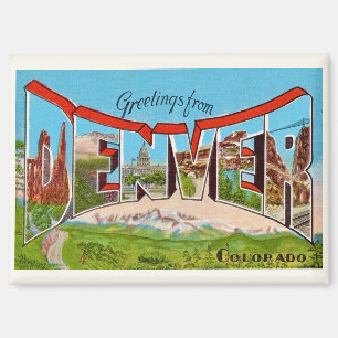 Aimant Carte postale Denver Colorado vintage