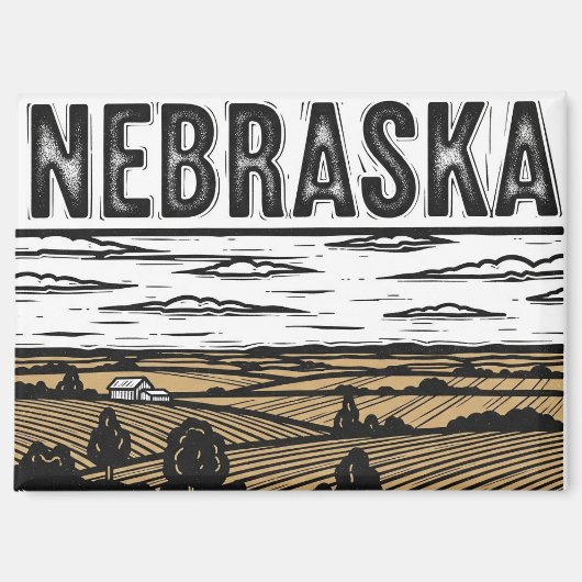 Aimant Carte postale Grunge Nebraska en détresse (Recto)