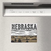 Aimant Carte postale Grunge Nebraska en détresse (In Situ (Lave-vaisselle))
