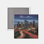 Aimant Carte postale Houston Texas Night (Recto/Verso)