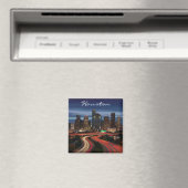Aimant Carte postale Houston Texas Night (In Situ (Lave-vaisselle))