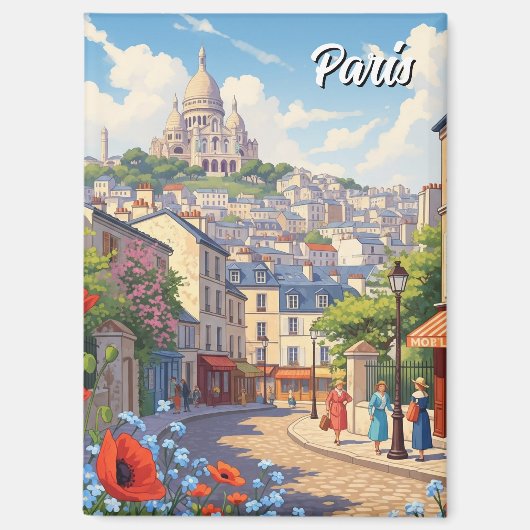 Aimant Carte postale Paris Montmartre (Recto)