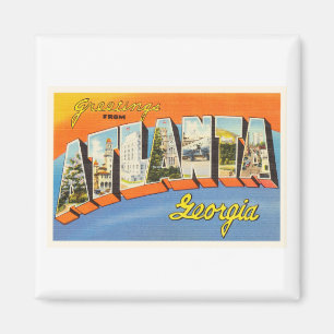 Aimant Carte postale pour l'ancien Vintage voyage Atlanta