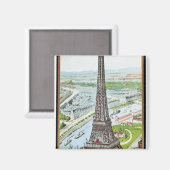 Aimant Carte postale représentant la Tour Eiffel (Recto/Verso)