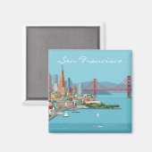 Aimant Carte postale San Francisco Golden Gate Bridge (Recto/Verso)