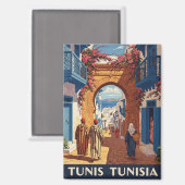 Aimant Carte postale Tunis Tunisie Travel Medina (Recto/Verso)