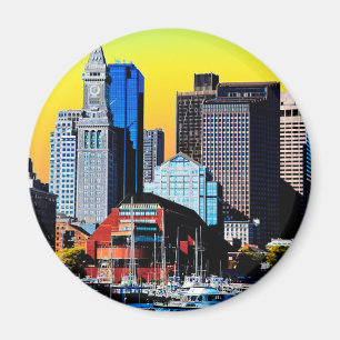 Aimant Carte Poster Custom House Boston USA