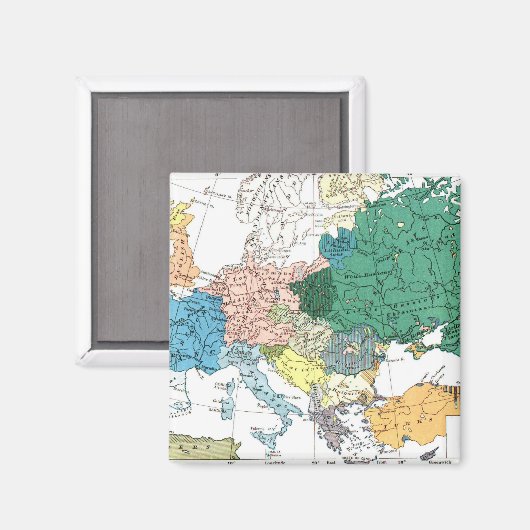 Aimant Carte raciale de l'Europe (Recto/Verso)