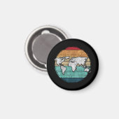 Aimant Carte Retro World (Recto/Verso)
