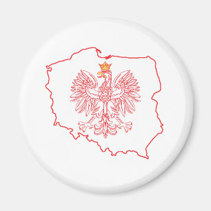 Aimant Carte Rouge Polonaise Avec Aigle