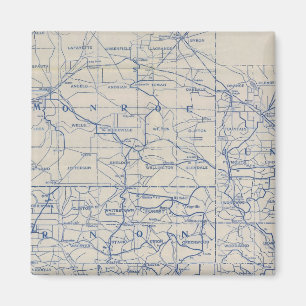 Aimant Carte routière cycliste du Wisconsin