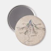 Aimant Carte Sindarin de la Lonely Mountain (Recto/Verso)