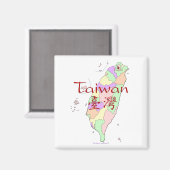 Aimant Carte Taiwan (Recto/Verso)