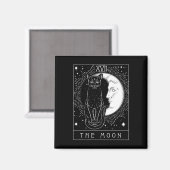 Aimant Carte Tarot Crescent Moon Et Cat Graphique (Recto/Verso)