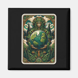 Aimant Carte Tarot d'Art Nature Enchantant par le Gardien