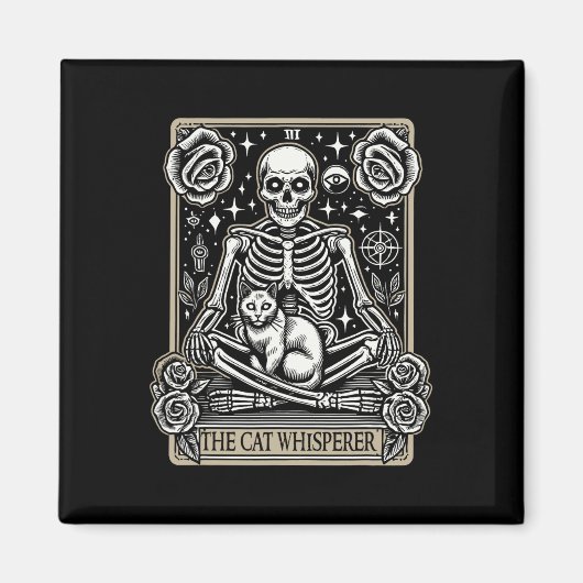 Aimant Carte Tarot Emo Gothic - Occulte Le Whisperer Cat (Devant)