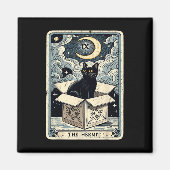 Aimant Carte Tarot Hermite Chat En Boîte Mystic Funny Cha (Devant)