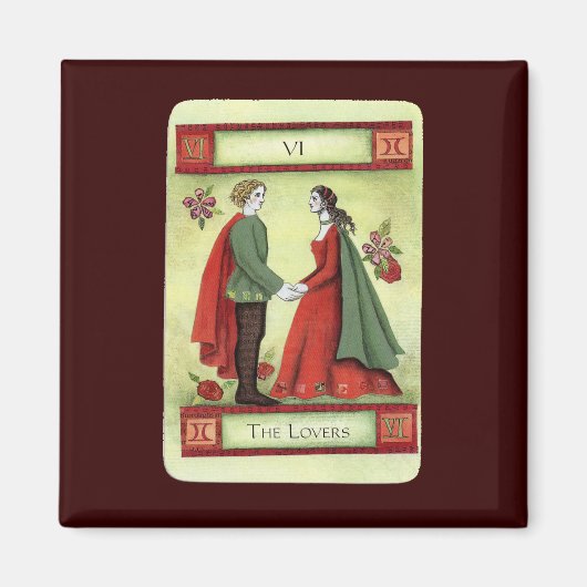 Aimant Carte tarot "Les Amoureux" (Devant)