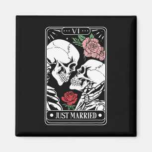 Aimant Carte Tarot Marié Halloween Skeleton Couple