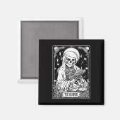 Aimant Carte Tarot Reader Skeleton Bookish Halloween S (Recto/Verso)