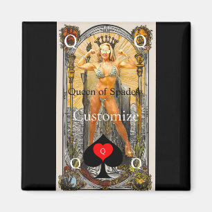 Aimant Carte Tarot Reine des pique Thunder_Cove