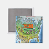 Aimant Carte Tennessee USA (Recto/Verso)