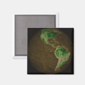 Aimant Carte topographique de la Terre (Recto/Verso)