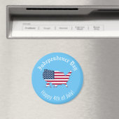 Aimant Carte US personnalisée Drapeau Fête de l'Indépenda (In Situ (Lave-vaisselle))