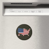 Aimant Carte USA avec drapeau américain (In Situ (Lave-vaisselle))