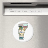 Aimant Carte Vermont de Burlington Killington VT State (In Situ (Lave-vaisselle))