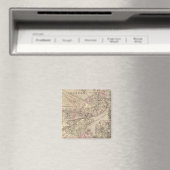 Aimant Carte vintage de Boston (1880) (In Situ (Lave-vaisselle))