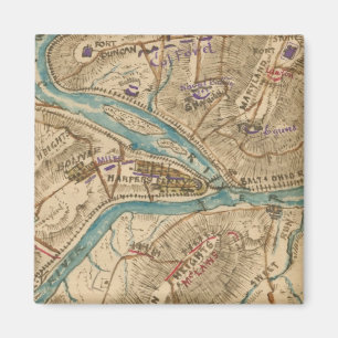 Aimant Carte vintage de guerre civile de ferry de