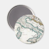 Aimant Carte vintage de l'Italie (1706) (Recto/Verso)