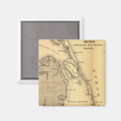 Aimant Carte vintage des banques extérieures (1862) (Recto/Verso)