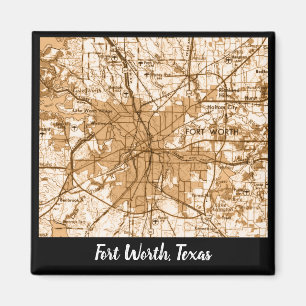 Aimant Carte vintage Fort worth