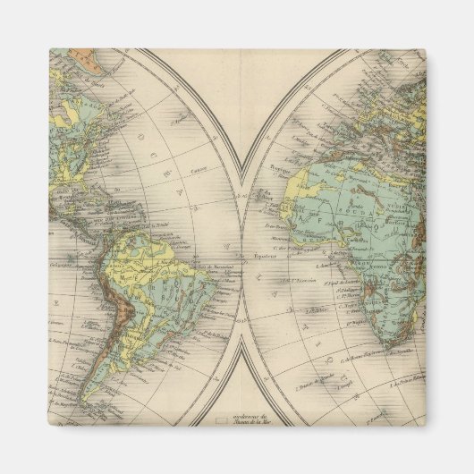 Aimant Cartes hypsométriques mondiales (Devant)