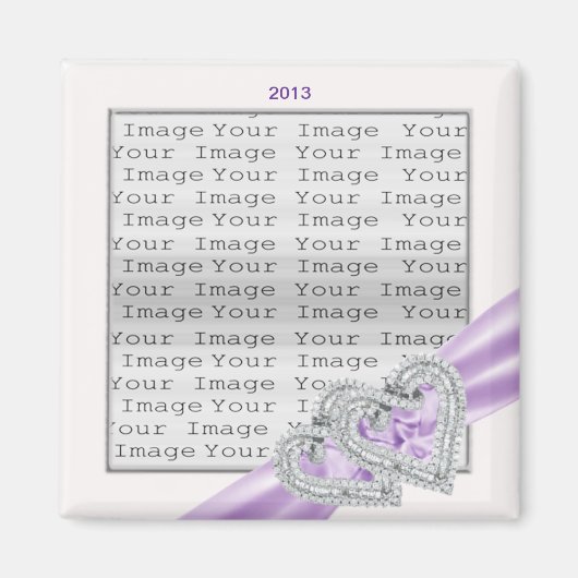 Aimant Cartes personnalisées Lavande ruban (Devant)