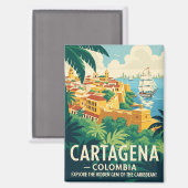 Aimant Carthagène vintage Colombie Voyage (Recto/Verso)