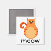 Aimant Cartographie de chat orange Meow (Recto/Verso)