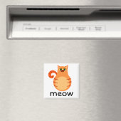 Aimant Cartographie de chat orange Meow (In Situ (Lave-vaisselle))