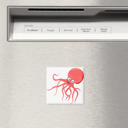 Aimant Cartographie octopus orange mer rouge (In Situ (Lave-vaisselle))