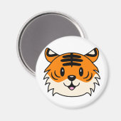Aimant Carton doux et souriant tigre (Recto/Verso)