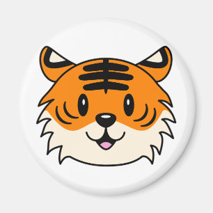 Aimant Carton doux et souriant tigre