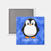 Aimant Carton en pingouin sur mesure Aquarelle bleue (Recto/Verso)