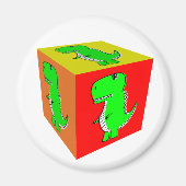 Aimant Carton mignon Dino Cube Art (Devant)