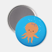 Aimant Carton mignon Octopus Bleu Océan (Recto/Verso)