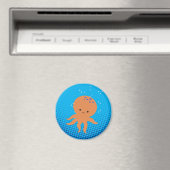 Aimant Carton mignon Octopus Bleu Océan (In Situ (Lave-vaisselle))