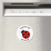 Aimant Carton texte personnalisé Ladybug (In Situ (Lave-vaisselle))